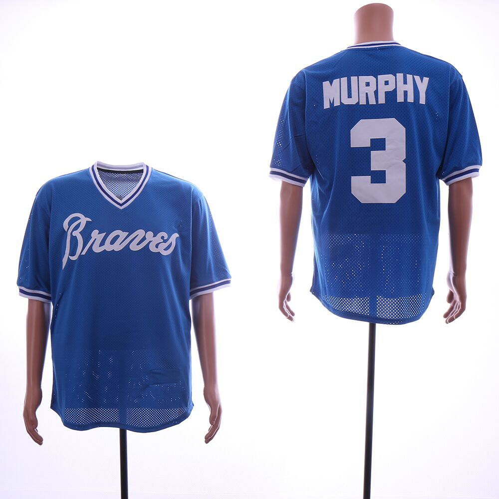 Men Atlanta Braves #3 Murphy Blue MLB Jerseys->atlanta braves->MLB Jersey